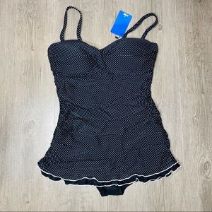 Hilor black white polka-dot full pieice 12